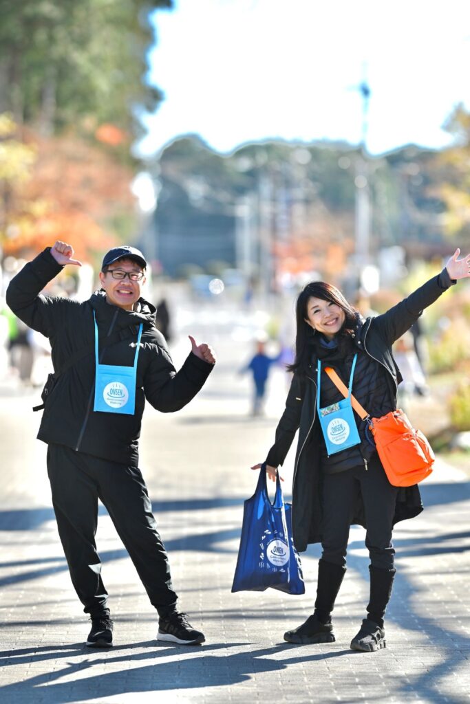 ONSEN・ガストロノミーウォーキング in 那須塩原2025での、参加者の笑顔